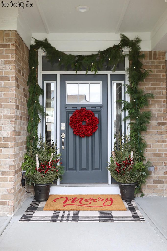 Christmas planters for front porch