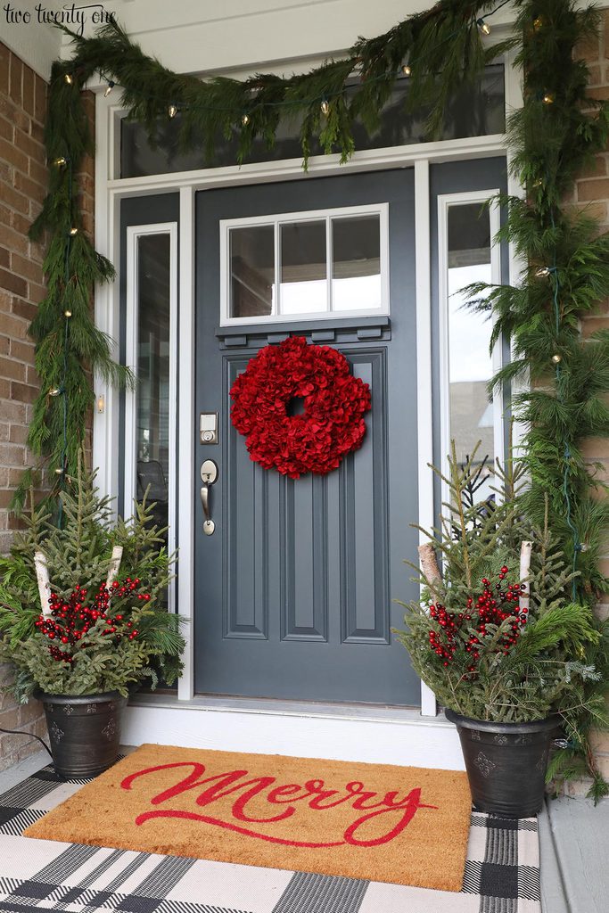 Christmas planters for front porch