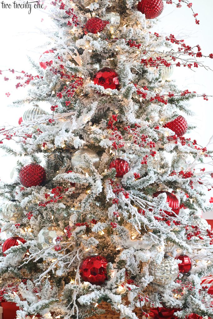 red and silver mercury glass ornaments