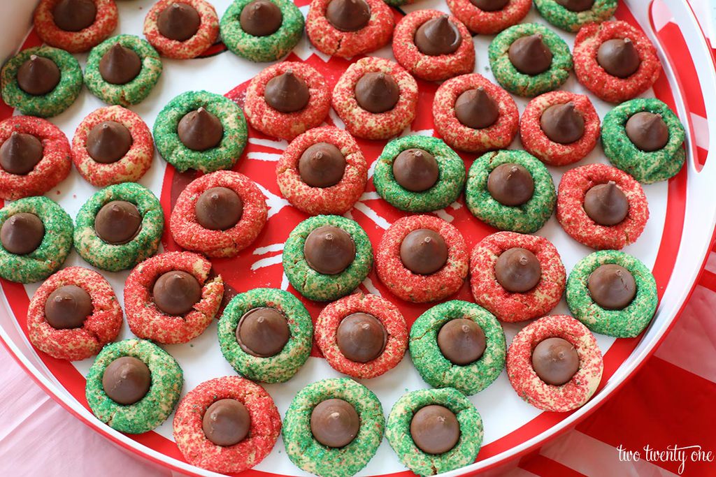 red and green peanut blossom cookies