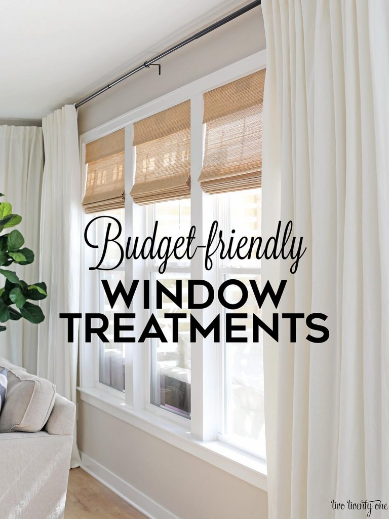 Budget-friendly living room window treatments!