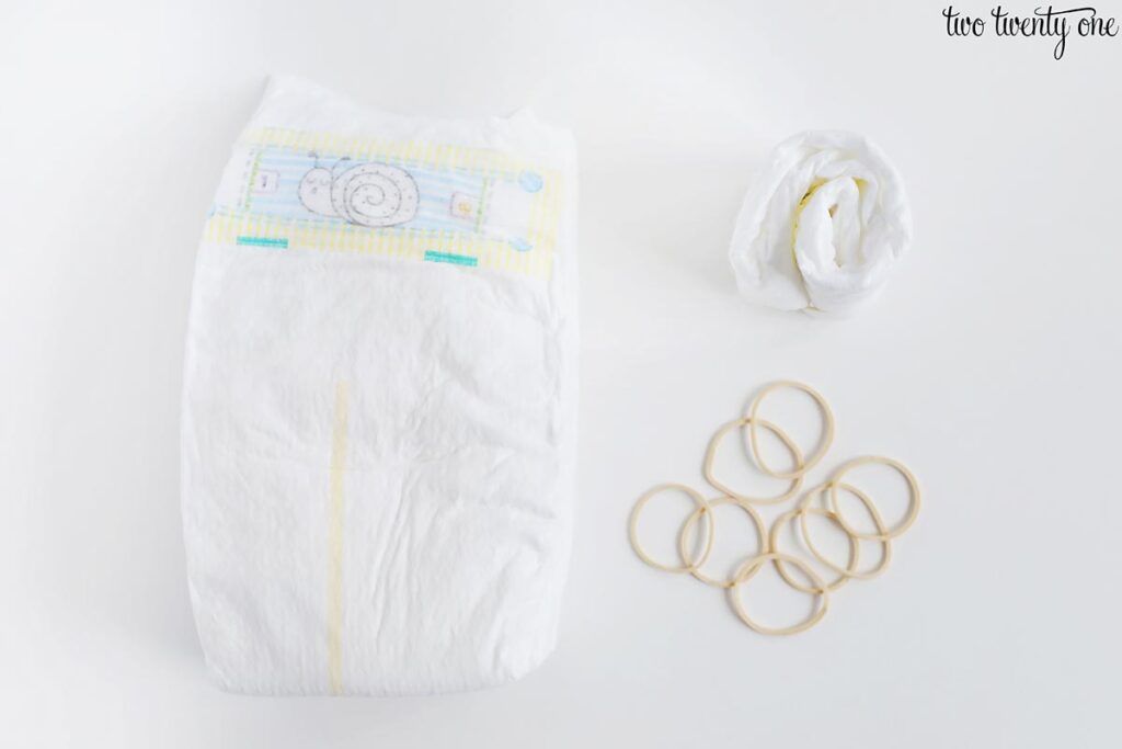 diaper and rubber bands