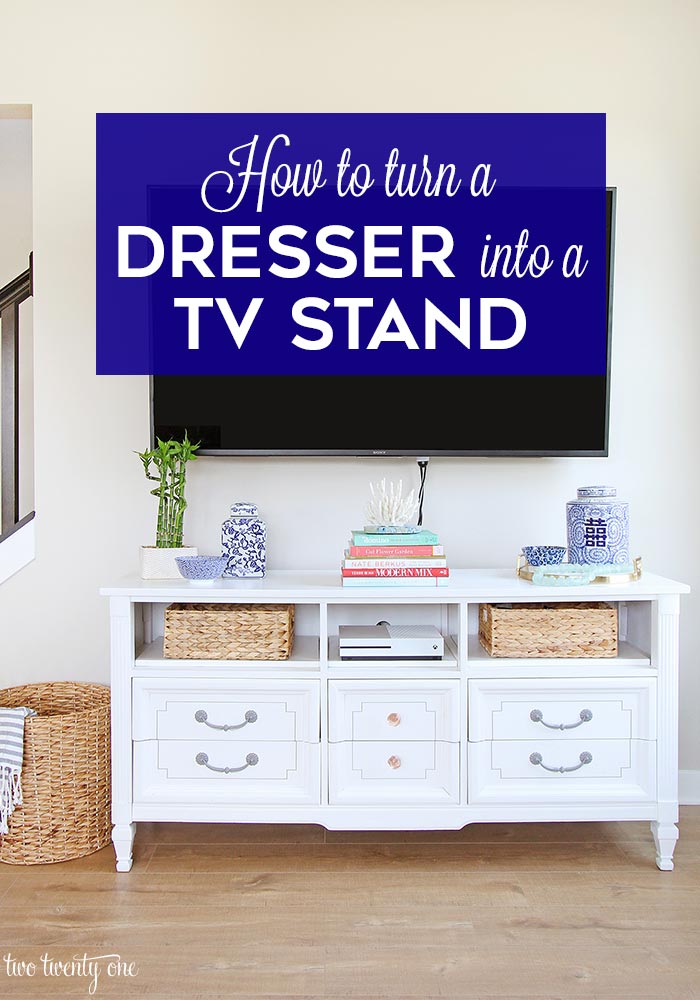 How to turn a dresser into a TV stand