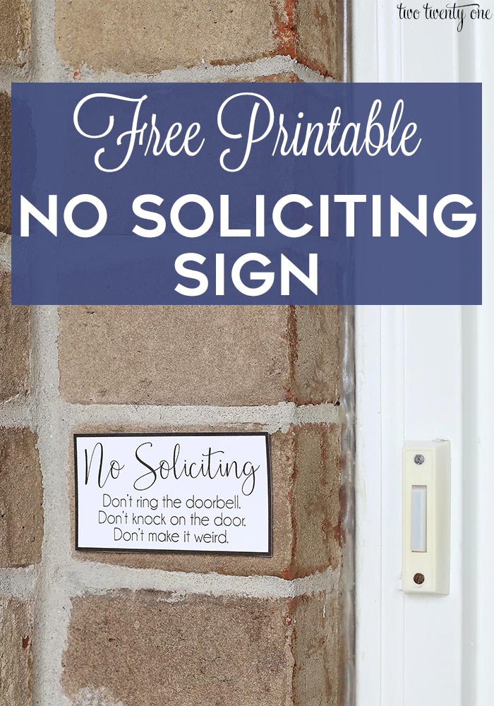 No Soliciting Sign - Free printable