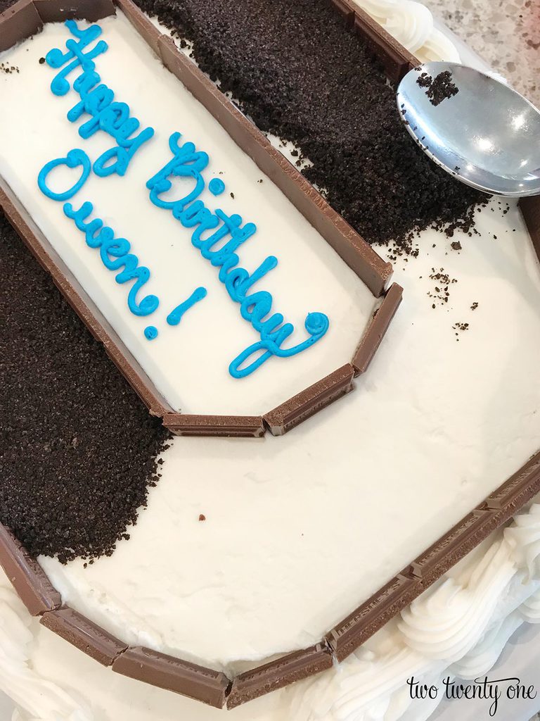 crushed Oreos on cake