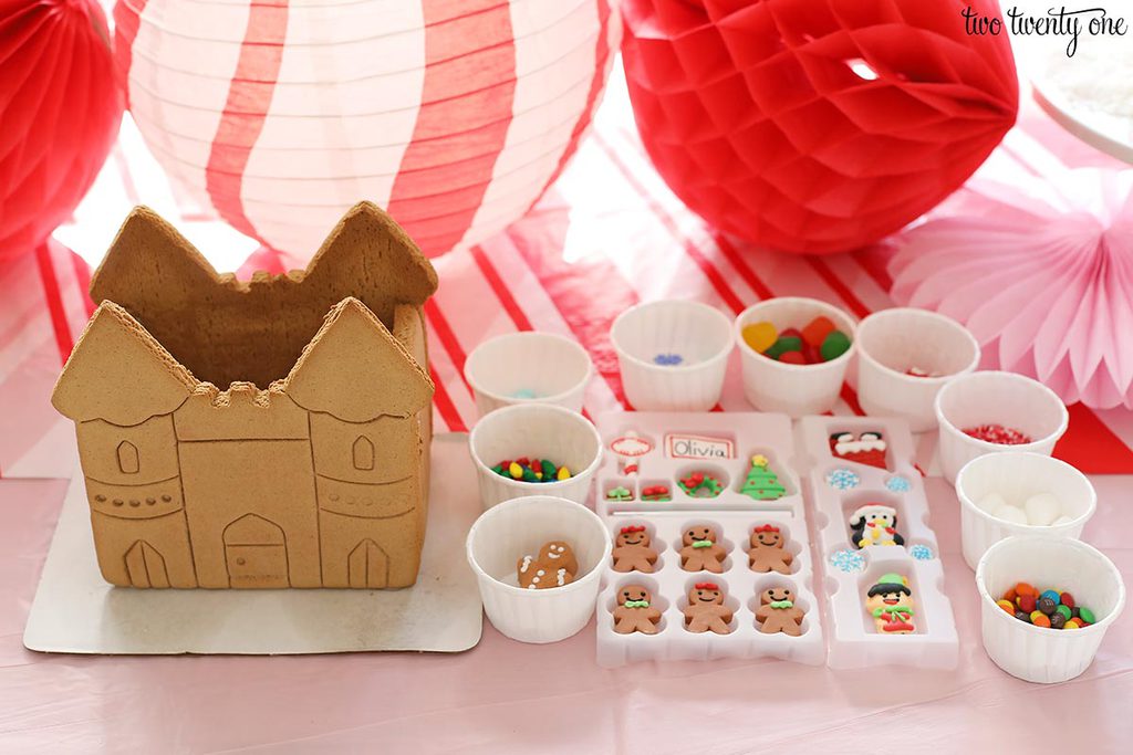 gingerbread castle decorating