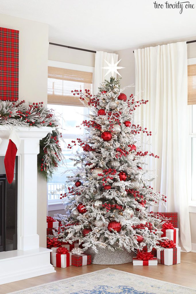 Red and Silver Christmas Tree