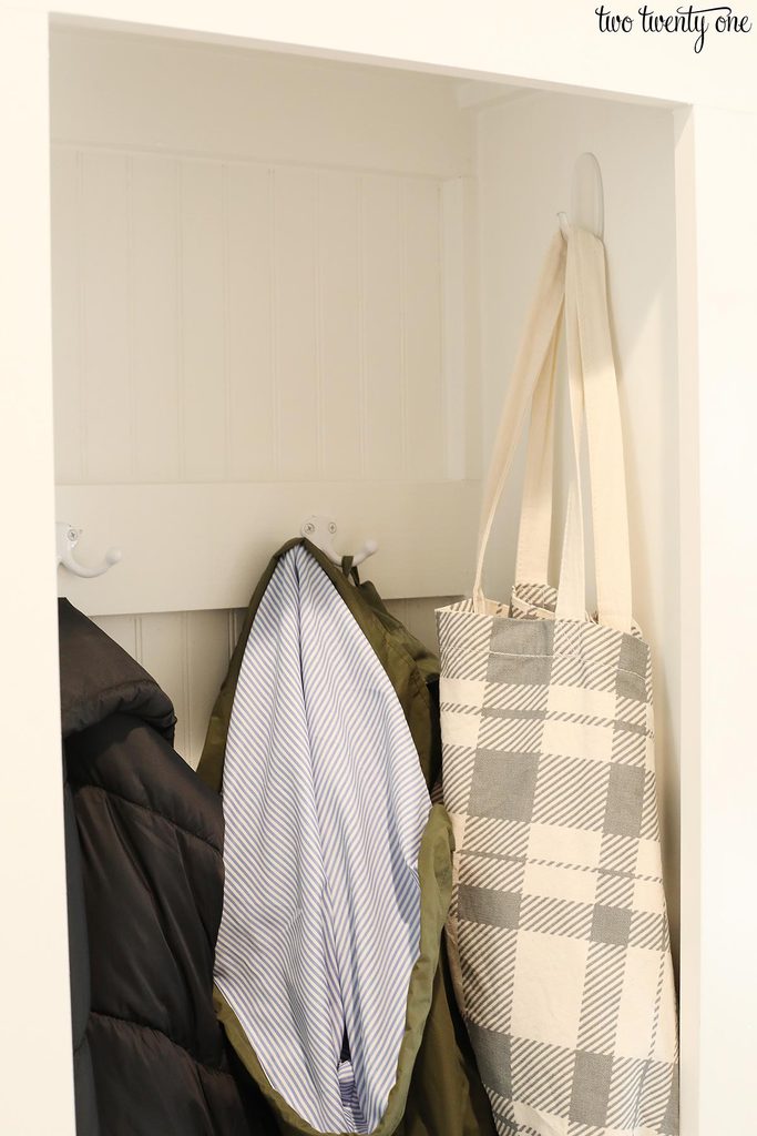 organized mudroom locker