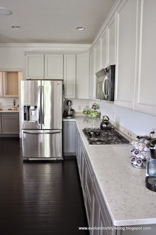 SW Repose Gray kitchen cabinets