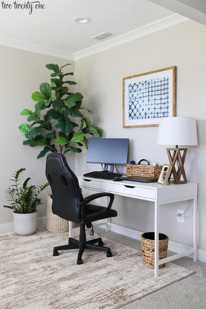 home office area in bedroom