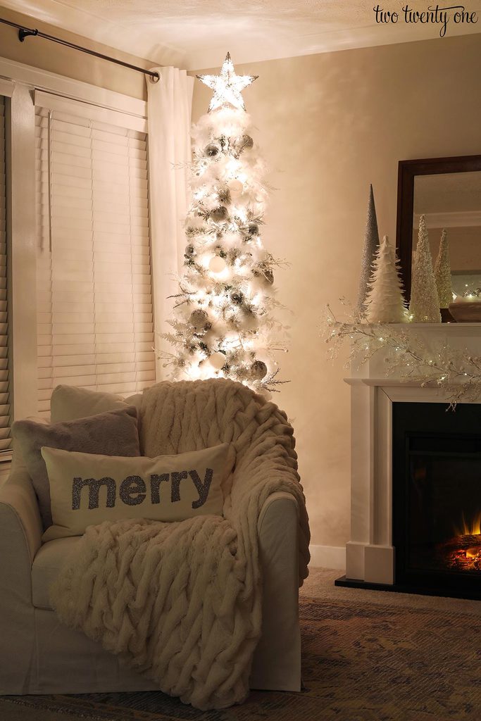 Christmas bedroom sitting area