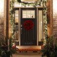 Christmas front porch at night