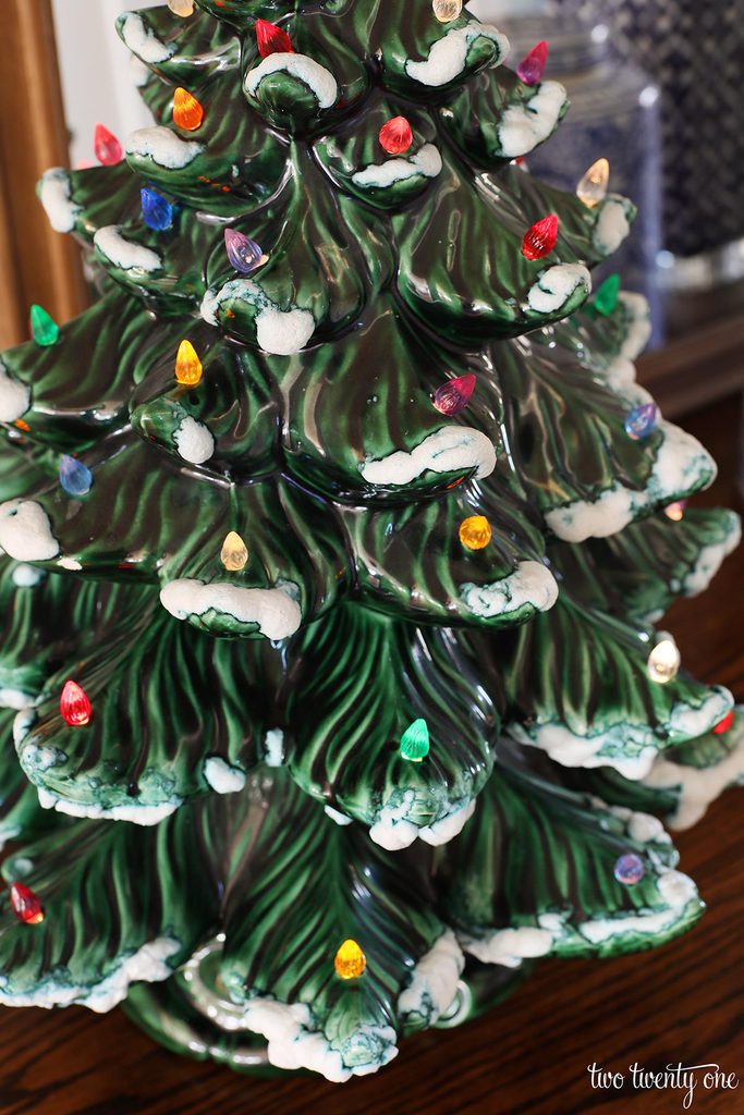 green ceramic Christmas tree