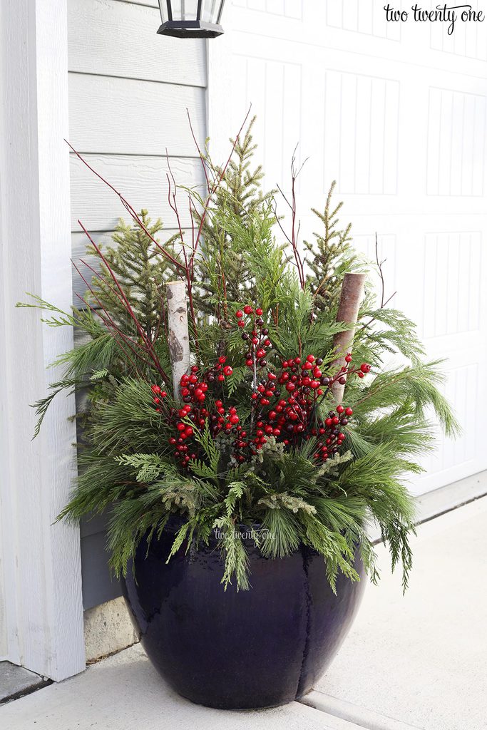 Christmas outdoor planter