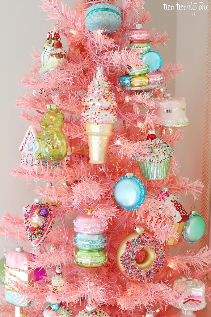 pink tabletop Christmas tree