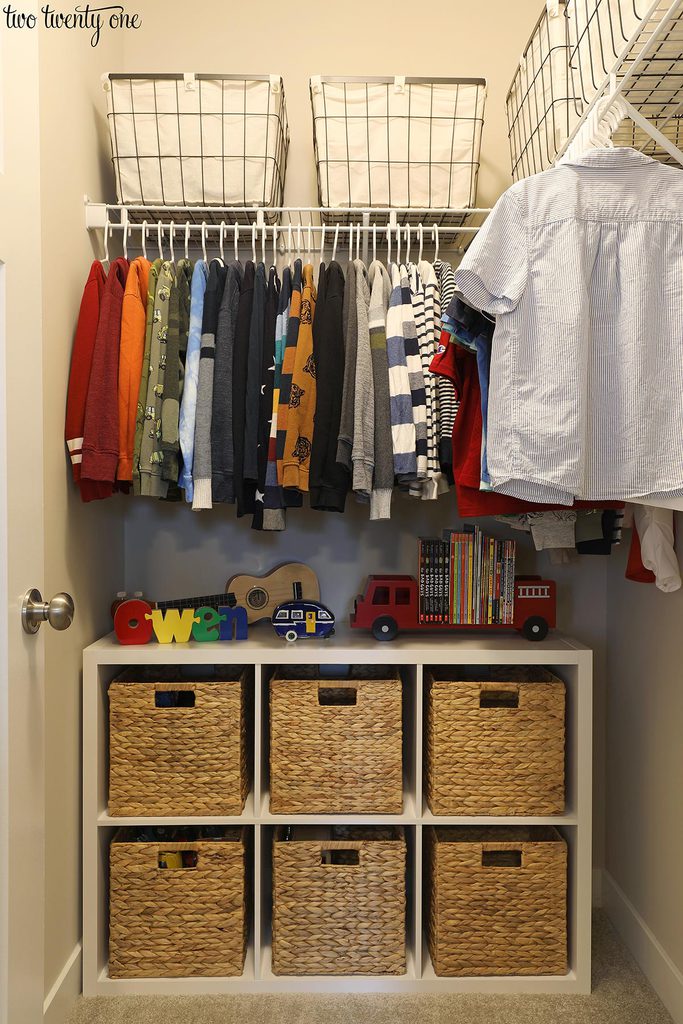 organized kid closet