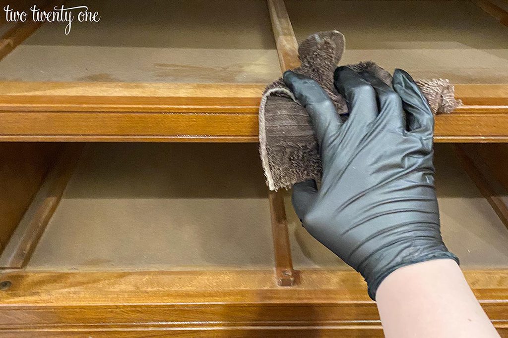 cleaning old furniture