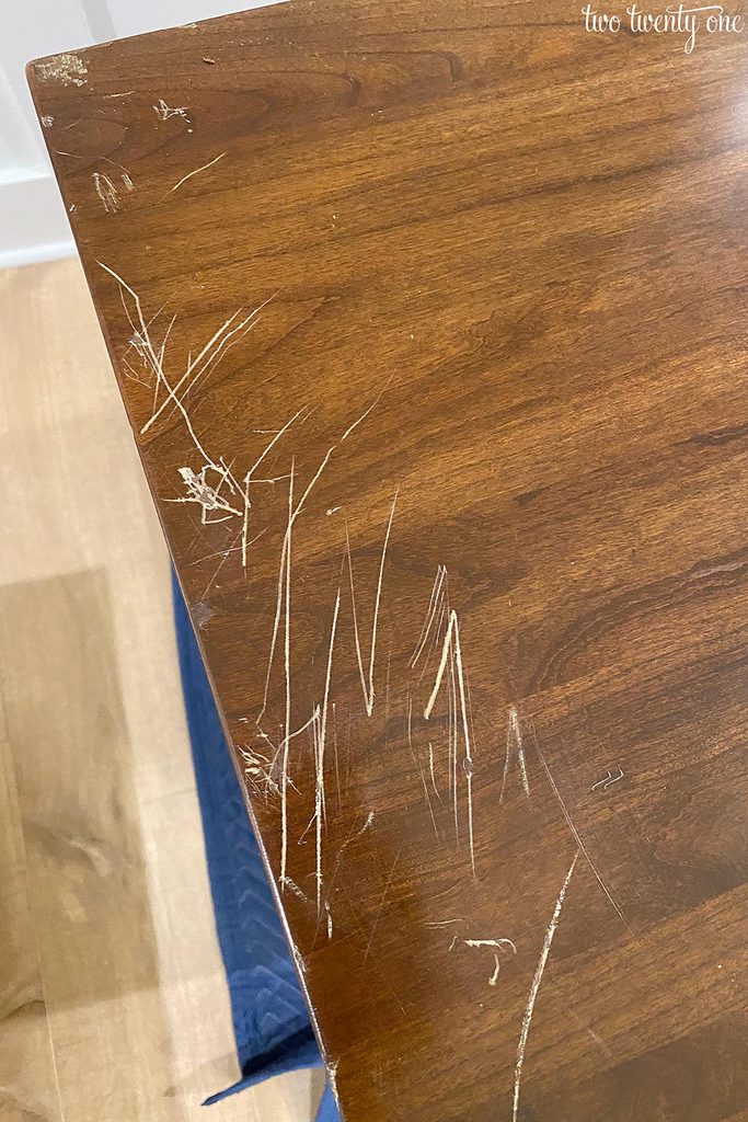 scratched wood furniture