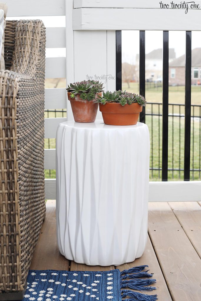 white garden stool