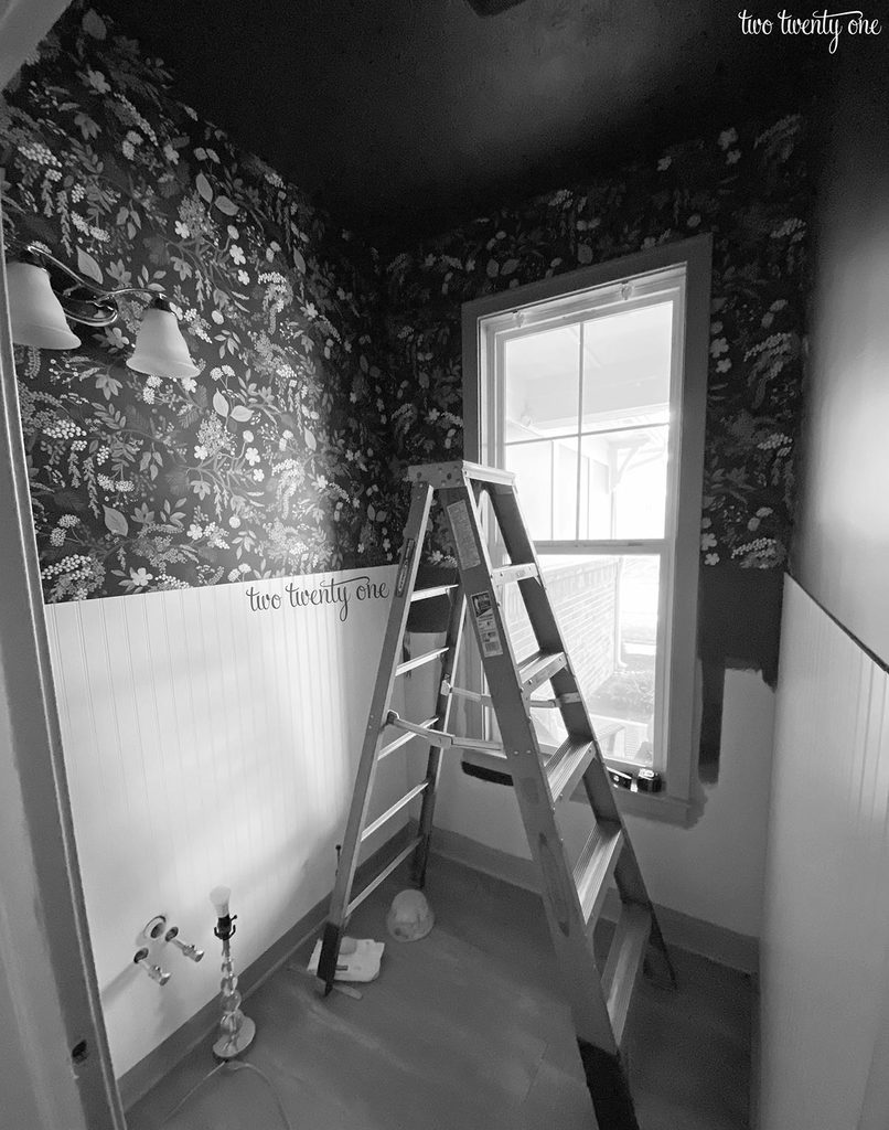 Powder Room Beadboard & Wallpaper Progress – Spring 2021 One Room Challenge – Week Six