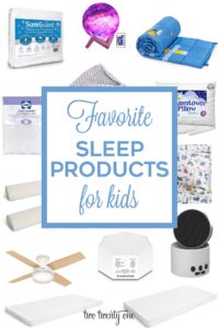 collage of favorite sleep products for kids