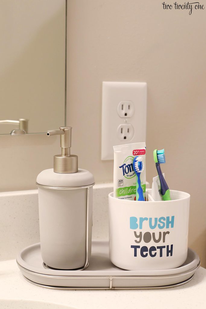 soap dispenser and tray