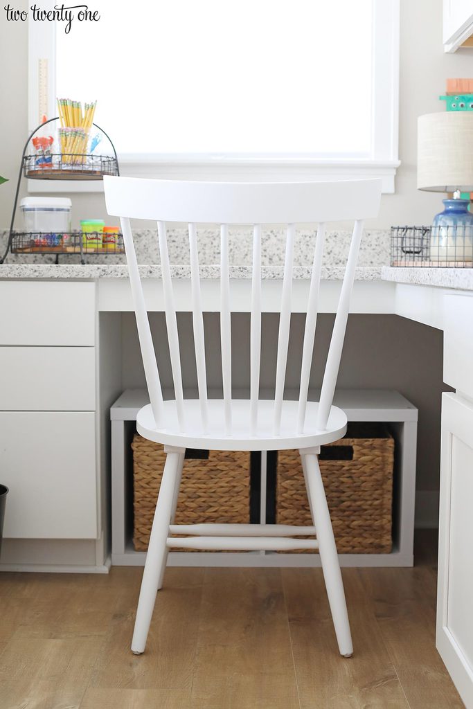 white chair in homework area