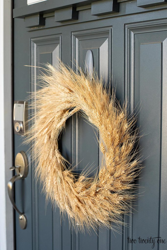 dried wreath on front door