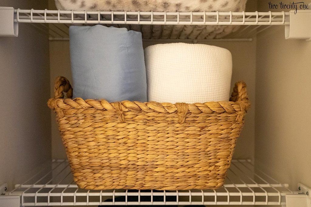 Easy Bathroom Linen Closet Organization