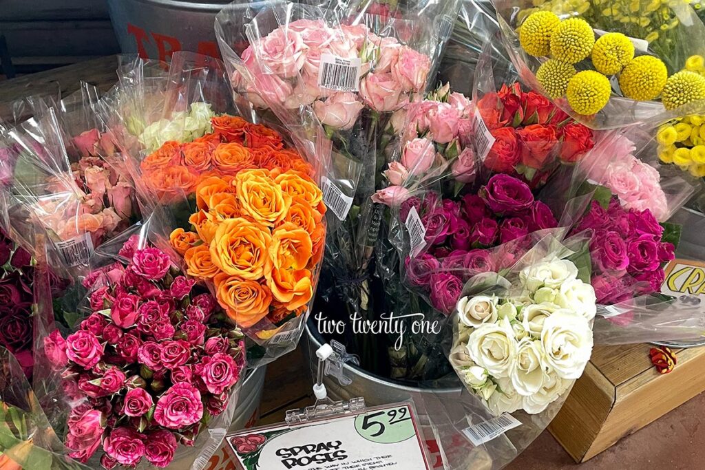 spray roses at Trader Joe's