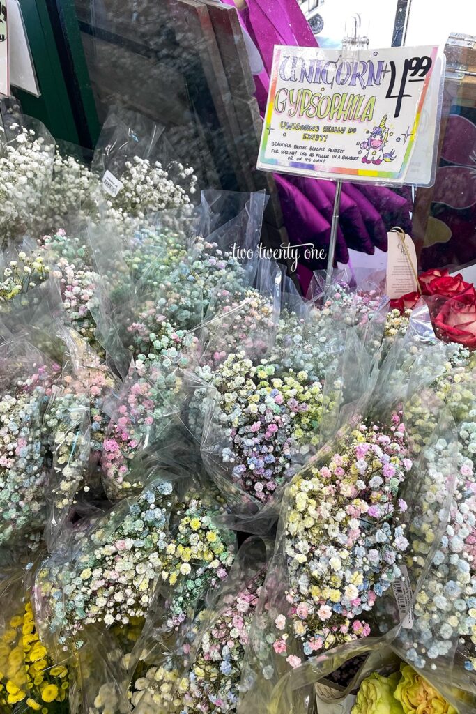 unicorn baby's breath at Trader Joe's