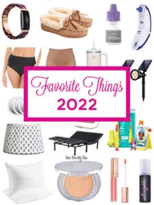 A collage of various items-- fitbit, slippers, lumify eye drops, ear dryer, soma vanishing edge underwear, ballard lamp shade, adjustable bed, hum by colgate child toothbrush, pillows, no 7 finishign powder, nars lip gloss, and all nighter makeup setting spray.