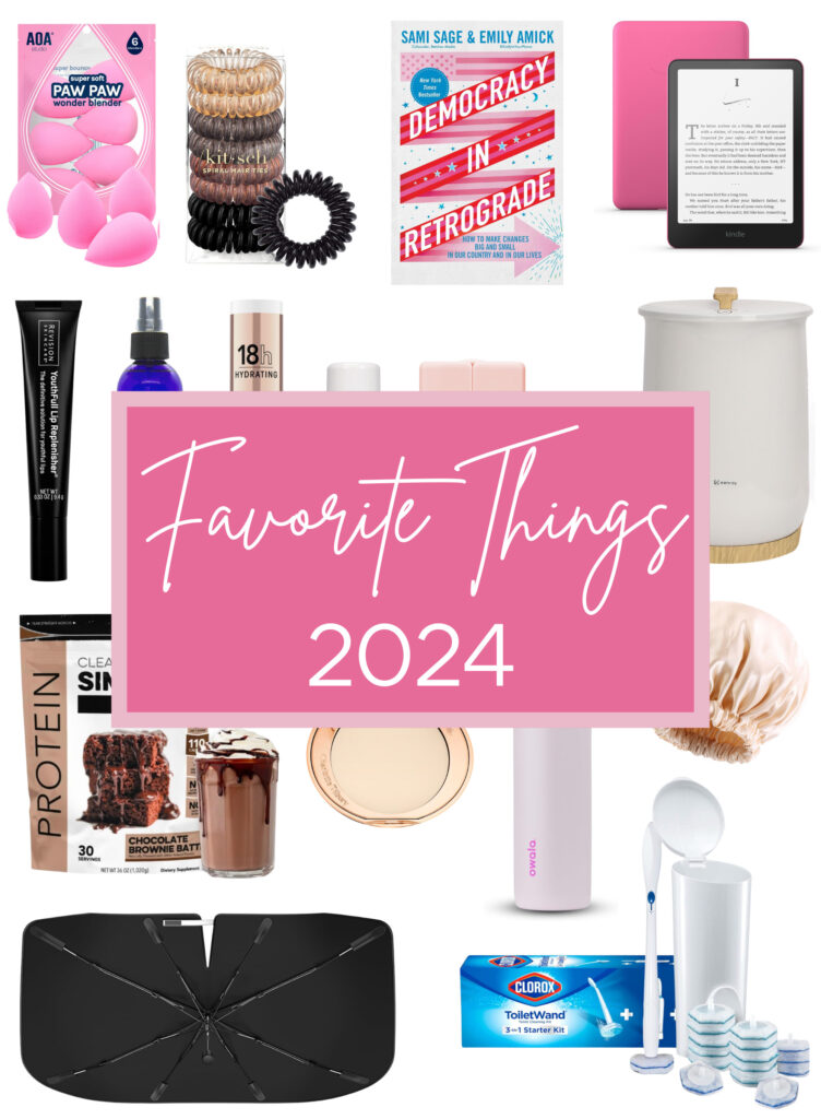 Two Twenty One Favorite Things 2024. A collage of items with "Favorite Things 2024" overlayed.