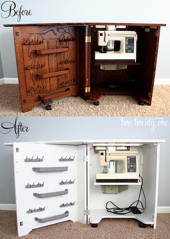 Sewing Cabinet Makeover Painting Furniture Two Twenty One