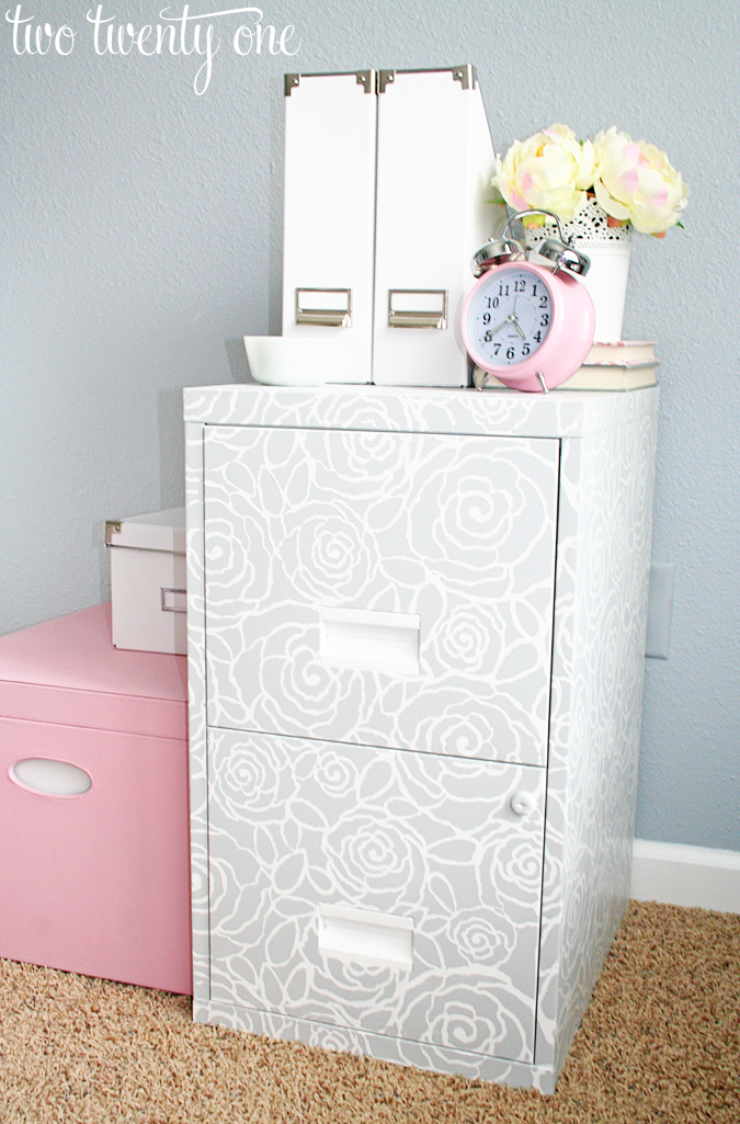 Stenciled File Cabinet Two Twenty One